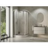 BESCO Modern Chrom štvrťkruhový sprchový kút 90x90x190cm,posuvné dver,sklo Frost,rám Chróm
