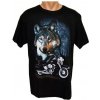 Tričko - vlk a motorka Farba: Čierna, Veľkosť: XL