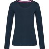 Stedman Tričko V-Neck T Claire LSL, dlouhý rukáv, dámské COT059720k4501-marina blue S Modrá marine