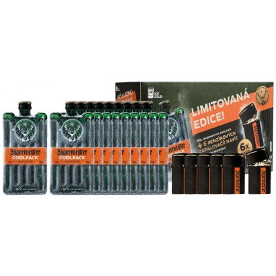 Jägermeister Coolpack 10 x 0,35 l (darčekové balenie 6 zapalovačů)