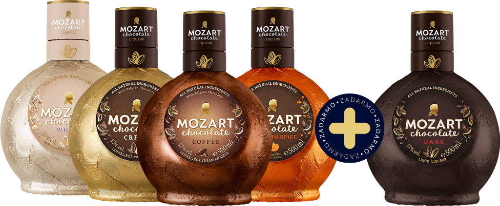 Mozart Chocolate Cream + White + Coffee + Pumpkin + Dark 5 x 0,5 l (set)