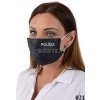 Rúško antibakteriálne na tvár-BORT,dvojvrstvové-1vrstva(100%bavlna), 1vrstva (100%polyester s iónmi striebra)s políciou-výšivka (biela) 021 - VYROBENÉ NA SLOVENSKU