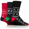 Pánske 3 páry vianočné ponožky Gentle Grip FAIRISLE lem bez gumičiek