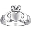 Silvego Dámsky celostrieborný keltský prsteň CLADDAGH ZTR96391