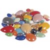 Sklenené mozaikové kamienky kvapky 180g - mix veľkostí