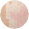 Lorena Canals - Okrúhly bavlnený koberec 140cm, Planet Bee - Honeycomb rose (Medová ružová)
