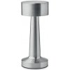 Dobíjacia kovová stolná lampa, sivá Silver