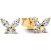 PANDORA pozlátené náušnice Motýľ 264264C01