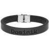 Ewena Kožený náramok čierny s menom Dominik