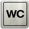 Accept Piktogram „WC“ (80 × 80 mm) (strieborná tabuľka – čierna tlač)