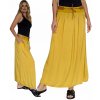 Fashionweek Dlhá maxi letná sukňa zo vzdušného materiálu s vreckami + opasok ZIZI00 Farba: horčicovú, Veľkosť: Universal