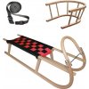 Sane drevené SULOV Tatra dĺžka 120 cm + ohrádka + popruh - čierno-červené