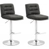 Sada 2 barových stoličiek Damar látka chróm, tmavosivá