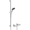 HANSGROHE Pulsify Select S nástenný sprchový termostat Ecostat Element, ručná sprcha 3jet Relaxation EcoSmart priemer 105 mm, sprchová tyč 90 cm, jazdec a sprchová hadica 160 cm, chróm, 24271000