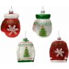 Kaemingk Sklenené ozdoby na stromček - sada 4ks