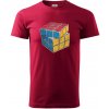Rubikova kocka kreslená - Klasické pánske tričko vyššej gramáže - L ( Marlboro červená )