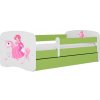 Kocot kids Detská posteľ Babydreams princezná na koni zelená, varianta 80x160, bez šuplíků, s matrací