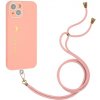 Puzdro iPhone 13 mini so šnúrkou ružová farba