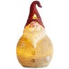 Postavička MagicHome Vianoce, Santa okrúhly stredný, LED, polyresin, 3xAAA, 28,5 cm