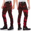 CIPO & BAXX nohavice pánske CD558 L:32 jeans moto design 42 bordo