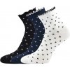 Lonka ponožky dámské SOPHIA s ozdobným lemem 3 páry MIX s puntíky