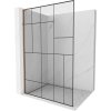 Mexen Kioto L, sprchová zástena Walk-In 70 x 200 cm, 8mm číre sklo čierny vzor, ružové zlato profil, 800-070-103-60-78
