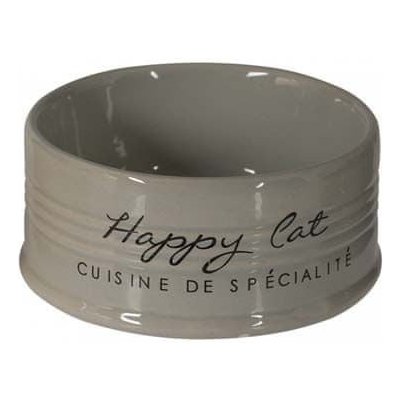 Duvo+ Keramická miska pre mačky HAPPY CAT - sivá 10,5cm 300ml