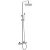 MEREO Termostatick sprchová batéria s hadicou, ručnou a tanierovou sprchou slim, 200x200mm, chróm, CB60104TSD
