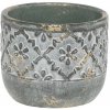Chic Antique Opálový antik cemantový obal na kvetináč s kvetmi Narbonne S - Ø 13*10 cm - Chic Antique
