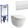 Laufen Cleanet Riva Set Splachovací záchod, tlačidlo chróm matný a modul 1 set