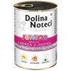DNT DOLINA NOTECI Premium Junior bohaté na morčacie srdcia - vlhké krmivo pre šteňatá stredných a veľkých plemien - 400g
