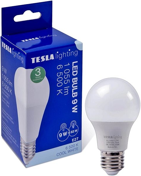 Tesla LED BULB E27, 9 W, 1055 lm, 6500 K studená biela