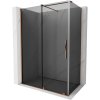 Mexen Velar, sprchový kút s posuvnými dverami 140 x 70 cm, 8mm šedé sklo, ružové zlato, 871-140-070-41-60