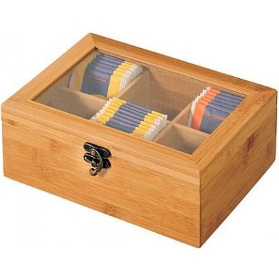 Kesper Organizér na čaje 6 priehradiek bambus 21,5 x 15 x 8,5 cm