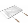 Grilovací rošt DEOS Nerezový grilovací rošt s nastaviteľnou šírkou 50-70x37cm s rukoväťou (DE1211)
