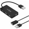 USB hub 2.0 s káblom, 4 porty, Maxlife Home Office + predlžovací USB kábel 1,5m (OEM0002311)