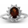 A-B Silver ring Kate with oval garnet and zircons CS-T1480