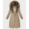 Dámska zimná bunda s kožušinovým golierom S'west MODA8500 béžová XXL