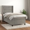 Box spring postel s matrací světle šedá 100x200 cm samet Šedá 3132843