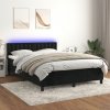 Box spring postel s matrací a LED černá 140x200 cm samet Černý 3134647