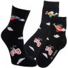 Detské farebné bavlnené veselé ponožky RS čierna 3 páry