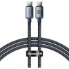 Baseus CAJY000601 Crystal Shine Series Dátový Kábel USB-C - USB-C 100W 1,2m Black 6932172602864