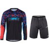 Force RECKLESS čierno-červeno-modrý mtb dres + Force BLADE MTB čierne cyklokraťasy - XL