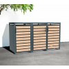 Westmann Lacina oceľový box na odpadkové koše 3x240 litrov, antracit 80 x 200 x 116 cm, WMJGBC212-3