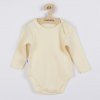NEW BABY Dojčenské bavlnené body s dlhým rukávom New Baby Pastel béžové