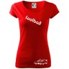 FOOTBALL nápis šikmo - Dámske tričko Pure - XL ( Červená )