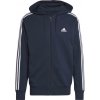 Pánska mikina adidas, ESSENTIALS FRENCH 3-STRIPES HOODIE tmavo modrá,biela S
