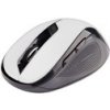 C-TECH myš WLM-02, černo-bílá, bezdrátová, 1600DPI, 6 tlačítek, USB nano receiver WLM-02W