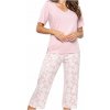 Donna Dámske bavlnené pyžamo s krátkym rukávom Rosalia 3/4 ružové S