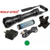 Nabíjateľná LED baterka Wolf-Eyes Ranger zelená LED, USB v.2017Full Set